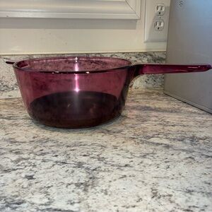 Corning Visions Cranberry Glass Saucepan